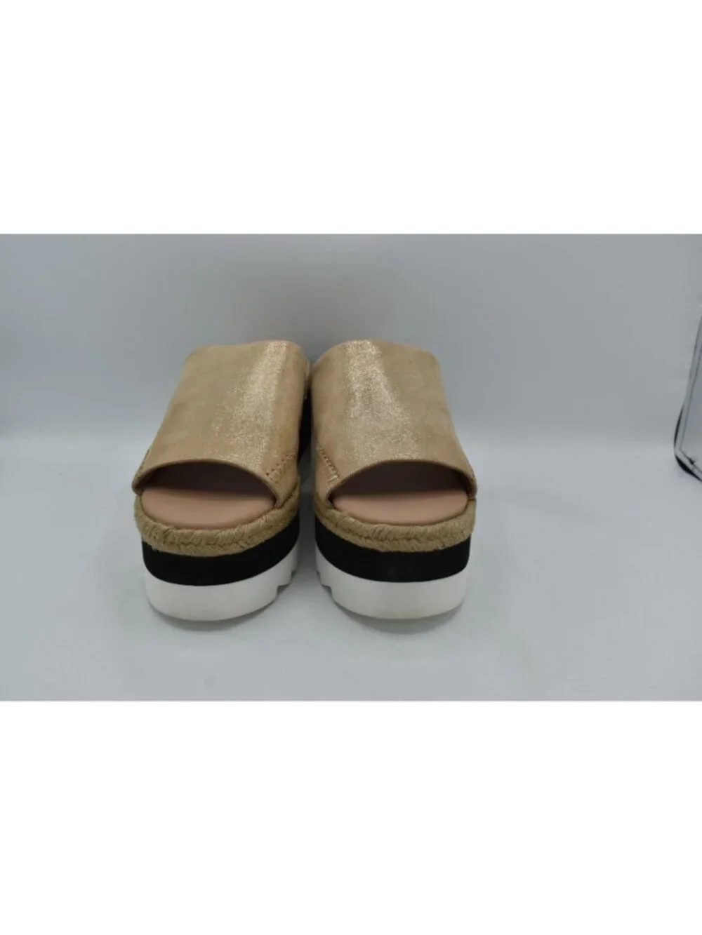 Free People‎ Womens Size 9.5 Santorini Espadrille Rose Gold Slide Sandals Shoes